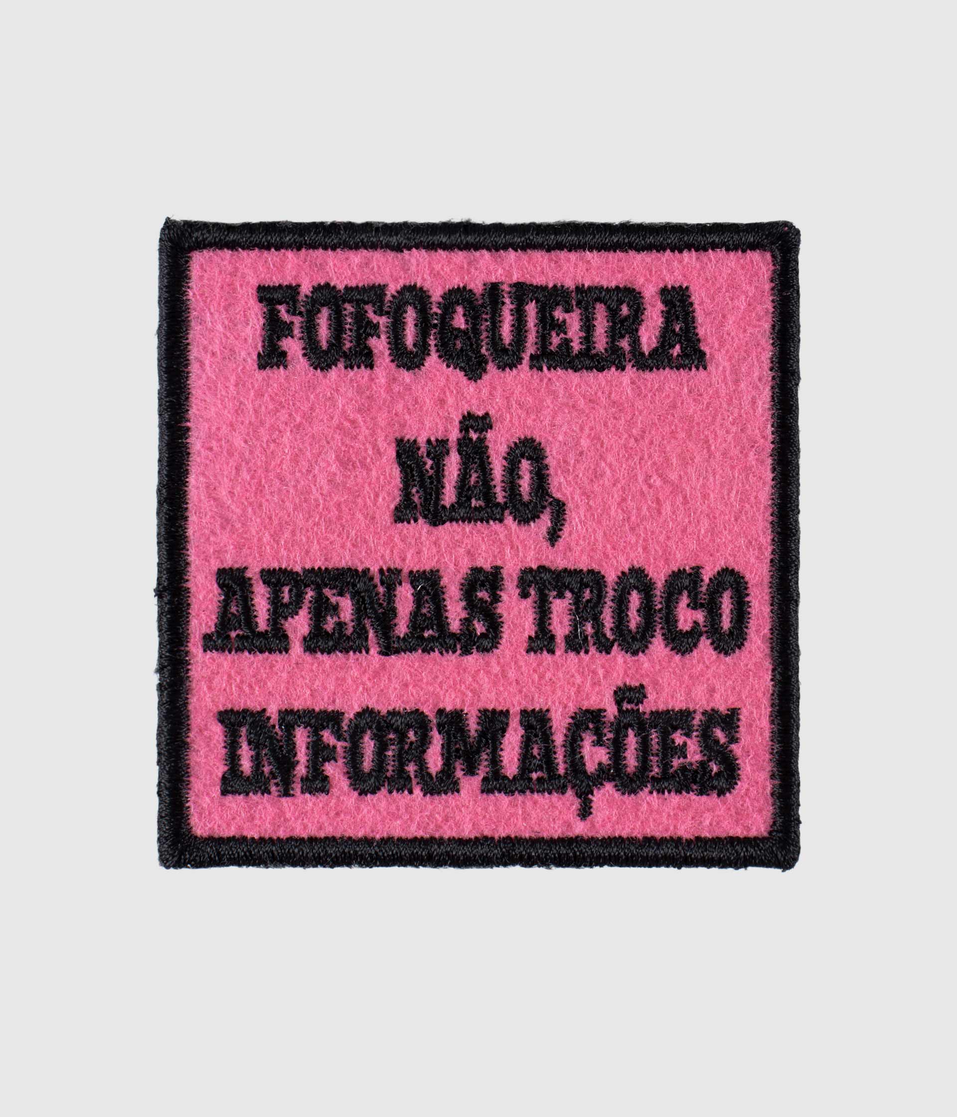 Emblema académico Fofoqueira Não - patch bordado
