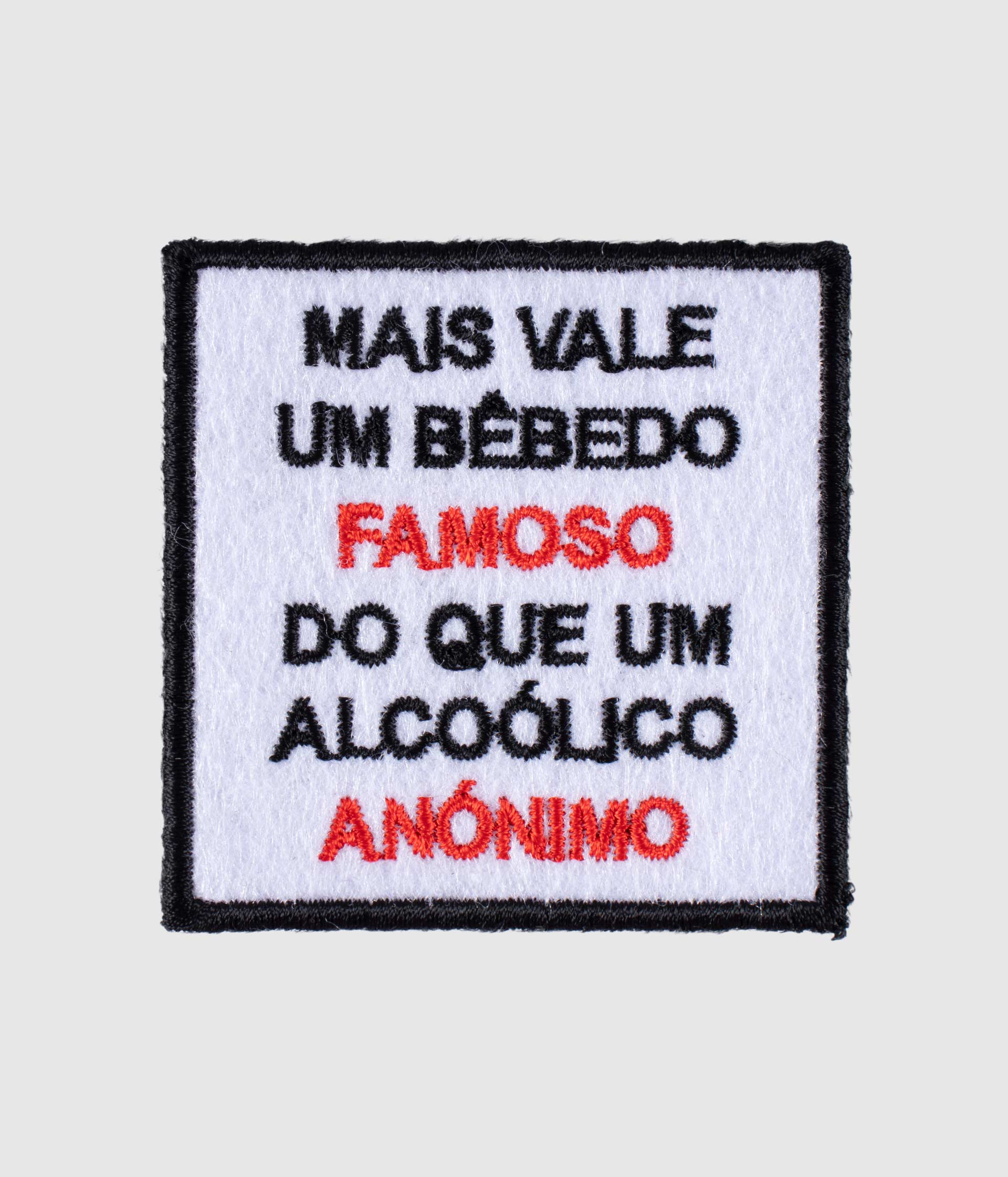 Emblema académico Bêbedo Famoso - patch bordado